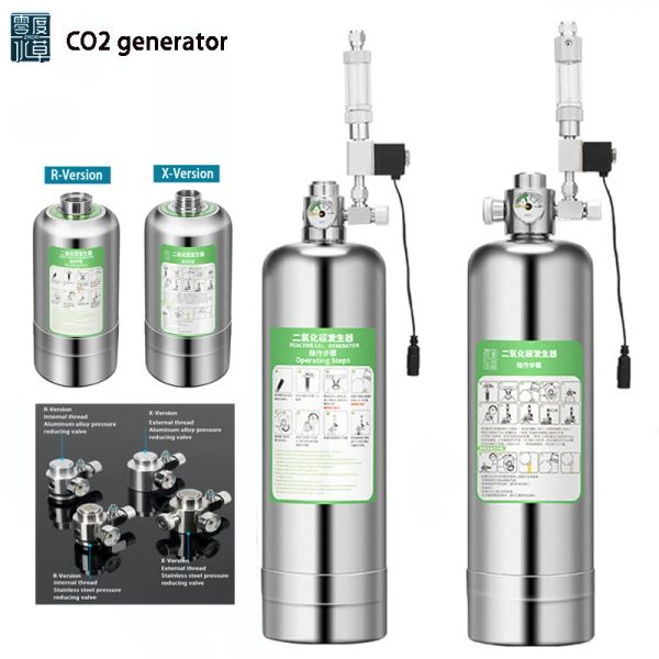 Aquariums Aquarium CO2 Generator System Kit CO2 Cylinder Generator System with Solenoïde Bubble Diffuseur Pish Tank Dioxyde1 / 2L