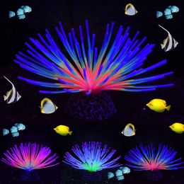 Aquariums Aquarium Imitative Rainbow Sea Mer Urchin Ball Ornement de silicone artificiel avec un effet élogieux pour la décoration du paysage du poisson