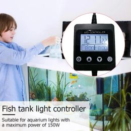 Aquariums Aquarium LED Controller Light Contrôleur Modulateur de gradateur avec écran LCD pour réservoir de pêche Système de gradin de chronométrage intelligent Sunrisesunset