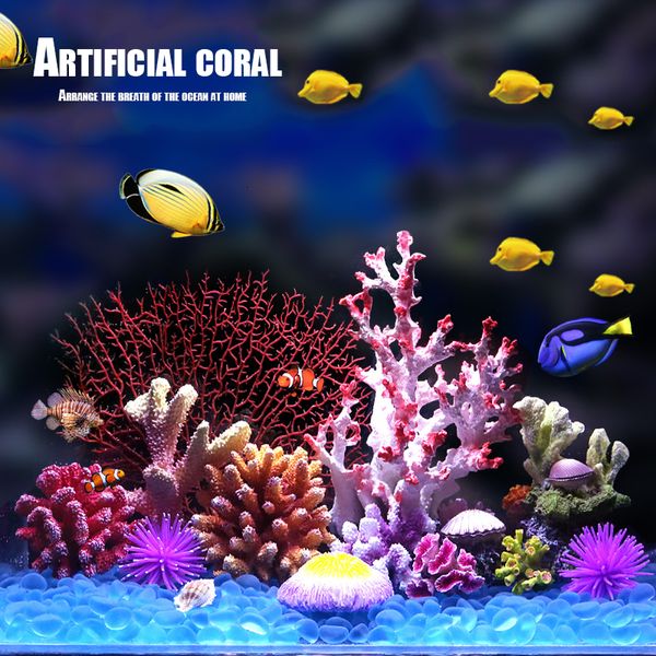 Acuarios Acuario Simulación Árbol de coral Arrecife Peces y camarones Refugio Tanque Paisajismo Decoraciones Hogar 230923