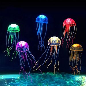 Aquariums Artificial Swim Luminous Jellyfish Aquarium Decoration Fish Tank Underwater Live Plant Ornament Aquatic Landscape 230819