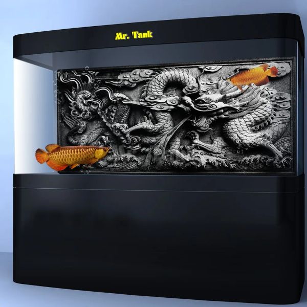 Aquariums Taille personnalisée Affiche fondamental d'aquarium avec dragon de dragon auto-adadhésive créatif pvc