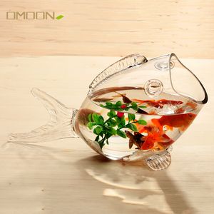 Aquariums Fish glass bowl clear Transparent Glass Fishshaped Aquarium Fish Tank Glass Home Living Room Office decoration Craft Ornaments 221103