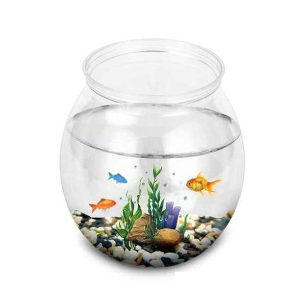 Aquariums Fish Tanks Aquarium Accessories Bol Tite Tank Transparent Plastique Round ménage Antifall Drop Livraison Home Garden Pet Dhode