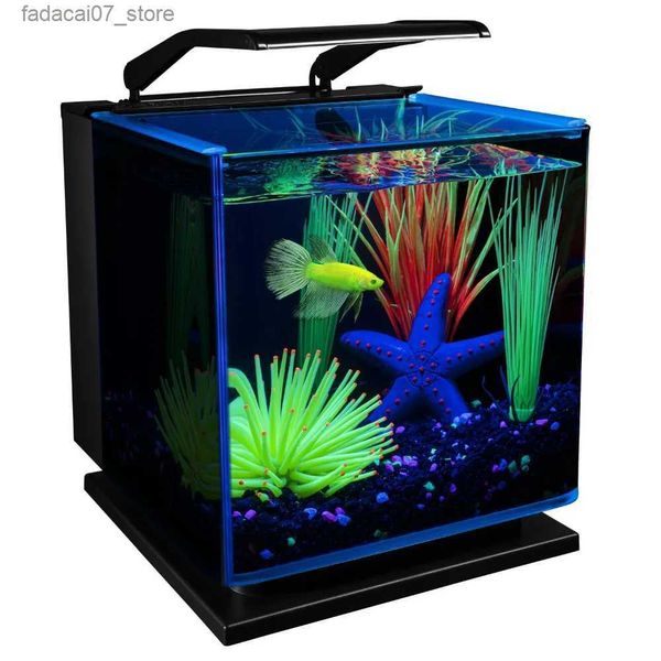 Les aquariums comprennent un éclairage LED et un filtre Poissons vivants pour les décorations d'aquarium Kit d'aquarium en verre 3 gallons Aqaurium Aquascape Goldfish Pet YQ231018