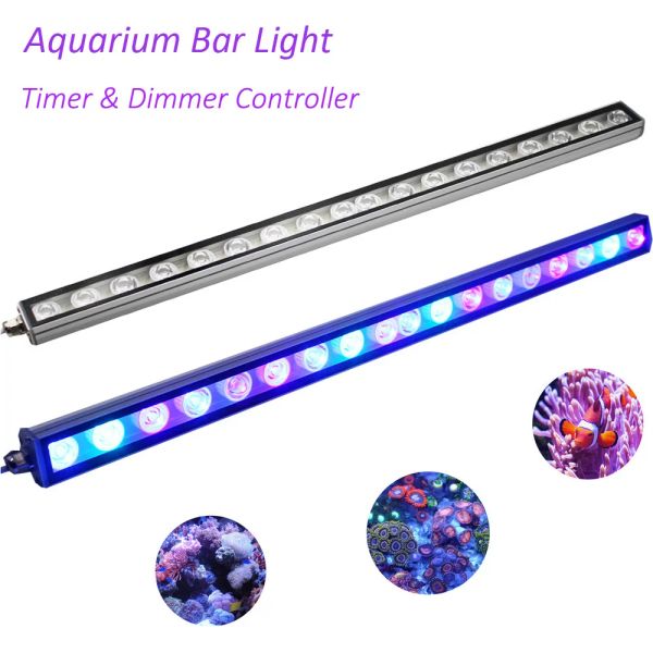 Acuarios IP65 LED LED ACUARIO LIGHT 25W/35W/45W Azul más UV Relación de color UV para la transmisión de arrecife de coral LED marino con temporizador de coral con temporizador