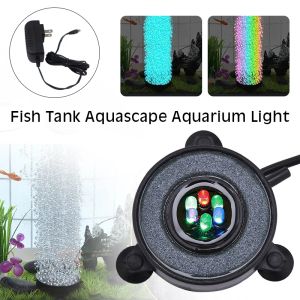 Aquaria Led Aquarium Luchtbubbel Licht Vistank Luchtbubbel Steenschijf voor aquarium van vissentankaquarium maken zuurstoflicht kleurverandering