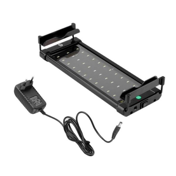 Iluminación de acuarios 1 pieza Negro ZJL-40 Acuario subacuático Pecera Pecera SMD 6W 28 CM Lámpara de luz LED AC100-240V EE. UU. Enchufe de la UE Pet 212J