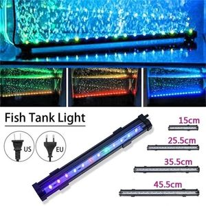 Aquariums éclairage 1525.535.545.5Cm lampe à bulles d'air étanche LED Aquarium Fish Tank lumière Submersible faisant de l'oxygène 230925