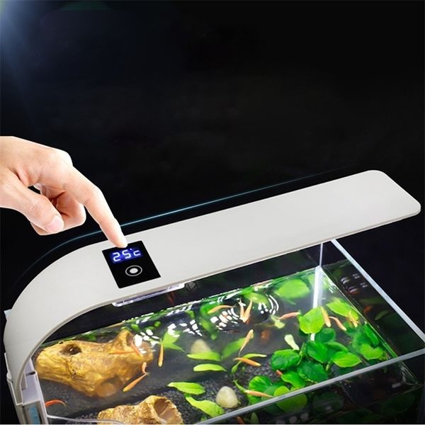 Aquariums éclairage mince d'aquarium LED LED étanche à pêche à poisson Clip sur décoration de la lampe Éclairage bleu blanc Light 220V Température Affichage 36 2201007