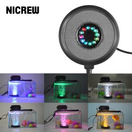 Acuarios Nicrew Multicolor Cambio de lámpara de acuario Disco de flash lento Piedra de aire de aire LED LED LED TANTES DE DISECTOR