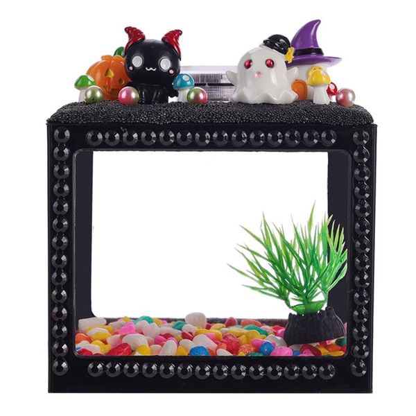 Aquariums Petit réservoir Betta DIY Aquariums pour enfants Mini Terrariums en plastique minuscules cages transparentes pour la collecte d'insectes et de reptiles K5DC