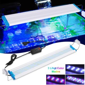 Aquariums Super Slim LED Aquarium Lighting RGB Aquatic Plant Light 1858 cm Extensible Imperproof Clip For Fish Tank 90260V Color Lights