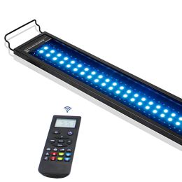 Acuarios Actualización Lámpara LED Light Fish Tank Lámpara con soportes extensibles RGBW Temporizador Dimmer 0100% Programable control remoto 24/7