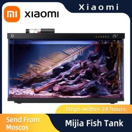 Acuarios Xiaomi Mijia Smart Fish Fish Myg100 Trabajar con la aplicación Mijia APLICACIÓN Mobile Alimentación remota controlada Sistema de iluminación inteligente Acuario de luz