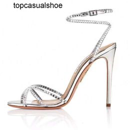 Aquazzura Aura Banda Top Quality Sandale Femmes Trasversale Trasparente en PVC Band de la cheville