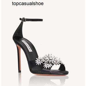 Aquazzura aura sandales margarita design cristal chaussures célèbres florembellishments femmes stiletto talons dame robe de mariée gladiateur sandalias avec boxeu3