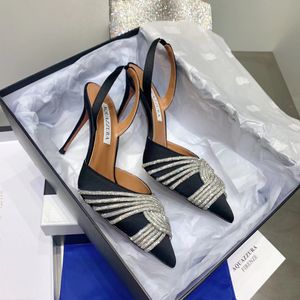 Aquazzura hoge kwaliteit ontwerpers hakken nieuwe dames sandalen Red Bottoms Hakken crysta gesp party trouwjurk schoenen hak sexy 66