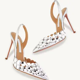 Rhinestone Sandalen Designer Platform Heel Dames schoenen gekruist ontwerp gesloten teen rugriem riem jurkschoen 11,5 cm hoge hakken kwaliteit lederen sandaal 35-41