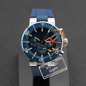 Aquis Quartz Chronograph Mens Watch Ceramics Céraque Blue Stick Diad Caoutch Rubber Strap Stophatch Stop -time Stopwatch Reloj Hombre Montre Homme Watches Ptors