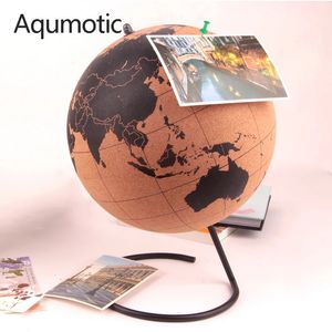 Aqumotic Cork Globe Decoration No Word 1pc World Message Board met duwpennen grote en kleine kantoortafel Decora 240510