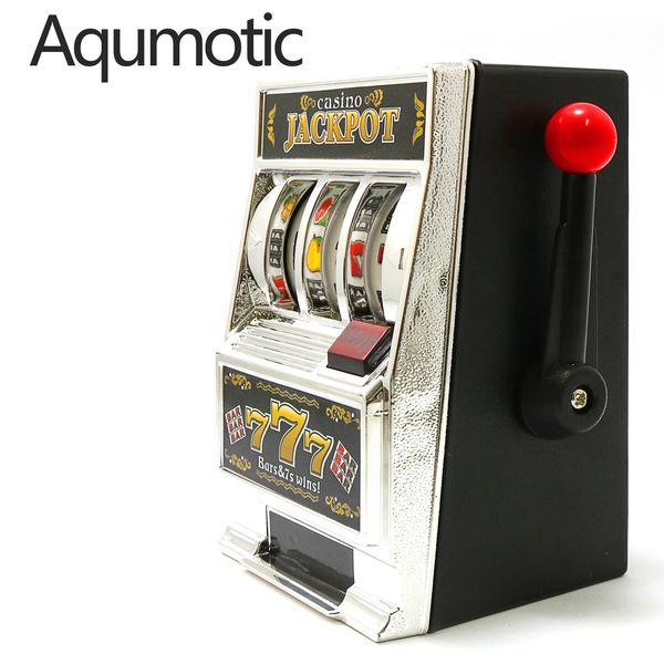 Aqumotic Play Slot Machine Stocké Tirelire Dépôt Argent Récupérable Pas De Lumières Machines Chanceuses Outils De Fête Boîte D'économie 240223