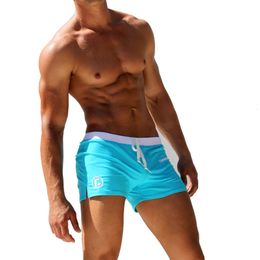 AQUX Brand mens Swim traje de baño de talle bajo sexy baja personalidad playa masculina bañadores pantalones cortos hombres boxer bañadores resbalones de baño 240305