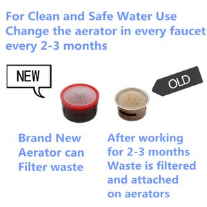 Aérateur de robinet de sauvegarde de l'eau aqwaua Aerator 4L / MINDINE 24 mm / 22 mm Sermez accessoires de filtre à boulet