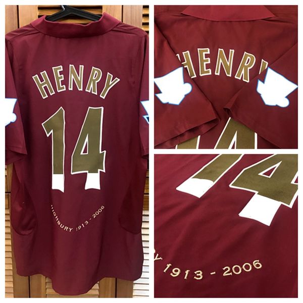 AR 05/06 Vintage Classic Home Shirt Jersey Henry Bergkamp Football Nom Nom Numéro Patchs Sponsor