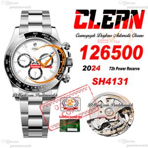 126500 SH4131 Chronograph Mens Watch Automatic Watch Clean CF Céramique Céraqueur White Calan 904L ACTE