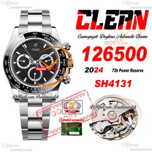 126500 SH4131 Chronograph Mens Watch Automatic Chronograph Watch Clean CF Céramic Bezel Black Dial 904L ACTE