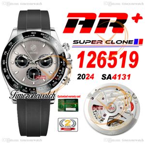 AR+F 126519 SA4131 automatische chronograaf herenhorloge keramiek lunette grijze wijzerplaat 904L staal Oysterflex rubber Super Edition horloges 2024 nieuwe ETA Cal Timezonewatch C3