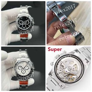 AR+ Factory Automatisch uurwerk voor heren 126500 Super Asia Clone 4130 Slanke chronograaf 40 mm zwart-witte wijzerplaat Hoge kwaliteit keramische lunette Keramische lunette polshorloges