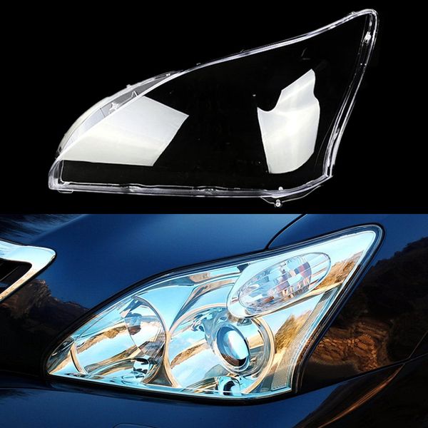 Tapas de cristal para faros delanteros ar, pantalla transparente, carcasa para lámpara, cubierta de lente automática para Lexus RX300 RX350 RX400 2003 ~ 2008