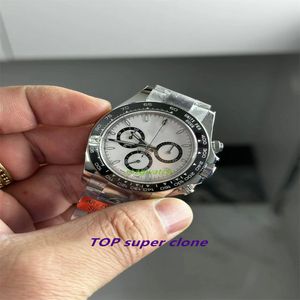 AR super Timing-functie 126500 horloge cal.4131 Uurwerk 904L stalen band Diameter 40 MM zwart keramisch frame Witte wijzerplaat Saffierkristalglas