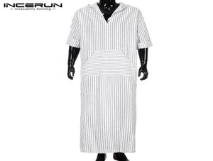 Vêtements arabes hommes robe islamique arabe peignoir kaftan robe longue pleine longueur robe blanche stripe lounge s arabia hombre5781454