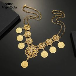 COIN ARABLE Collier pour femmes Muslim Islam Moyen-Orient Richeal Symbole Mariage Long Colliers Afrique Bijoux de Perse turc 240410