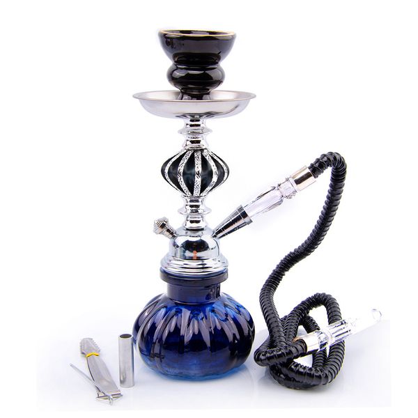 Narguilé arabe Shisha Bong fumer tuyau d'eau ensemble vase en verre 5 couleurs un tuyau