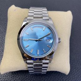 Arabe Moyen-Orient Glace Bleu Cadran Dimanche Datejust Hommes Montre Hommes Or Rose Montres Avec Diamants Homme D'affaires Montre Dame Montre-Bracelet 4214v