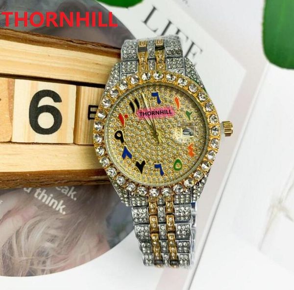Número árabe cuarzo para hombre relojes para mujer 40 mm fecha automática cielo diamantes vestido diseñador reloj al por mayor regalos masculinos reloj de pulsera estrella de la moda elección