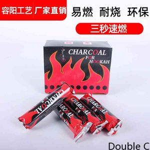 Charbon de bois aromatique arabe charbon de bois droit inflammable charbon de bois fabriqué à la machine 33mm barbecue allumage 100 pièces produits.