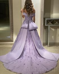 Arabisch ASO 2023 EBI LILAC Luxueuze prom-jurken Lace kralen A-lijn avond formeel feest tweede receptie verjaardag verlovingsjurken jurk zj354