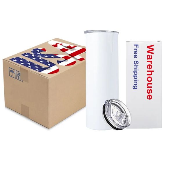 CAN USA Warehouse Ship Bouteilles d'eau vierges par sublimation de 20 oz Gobelets en acier inoxydable de 20 oz Gobelets isolés sous vide