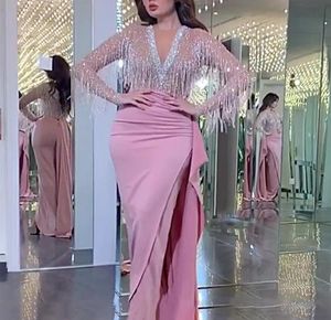 Arabisch aso ebi sexy kant kralen avondjurken pailletten hoge nek prom jurken goedkoop formeel feest tweede receptie jurken 20225926872