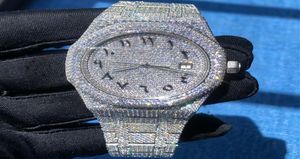 Arabische wijzerplaat Watch Diamond Hoogwaardige V2 -versies Iced Watch Automatisch 41 mm Silver Rose Gold Two Tone Waterdichte 904L Stain4281688