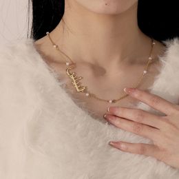 Collier de nom de diamant à point arabe avec collier de bijoux musulmans de la chaîne de perles pour épouse Collier Muhammad Cadeaux de la fête des mères pour maman 240409