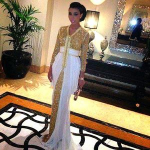 Arabische Dubai Kaftan Avondjurken Arabische Turkse vrouwen Formele kleding Party Prom Dresses Pailletten Abaya Dounia Batma Caftan Custom Made