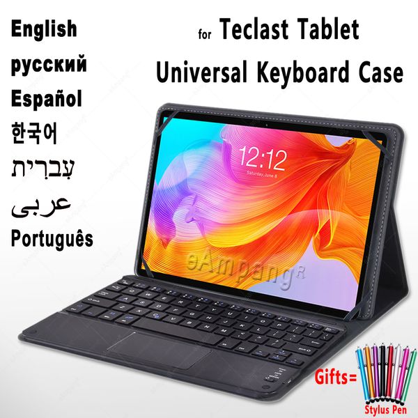 Arabe hébreu coréen espagnol russe étui pour clavier pour Teclast T40 T30 M40 M40SE P20HD M10 tablette Bluetooth couverture de clavier tactile