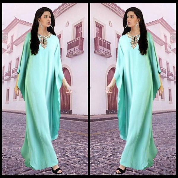 Abiti da sera indiani caftano arabo Abiti da cerimonia formali in chiffon Abito da ballo elegante con perline Abaya arabo