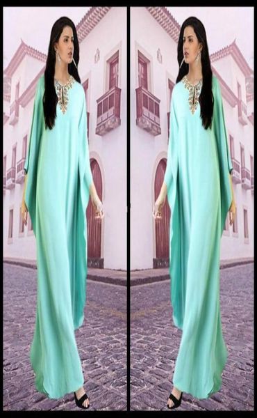 Kaftan arabe Robes de soirée indiennes en mousseline de soie de fête formelle arabe abaya perle élégante robe de bal Robe6957416